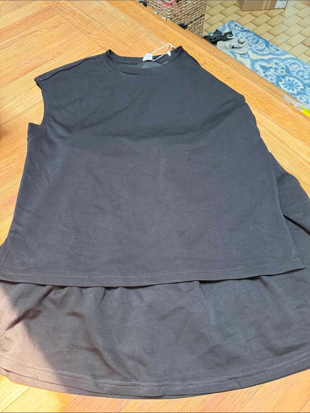 Black tank top and skirt w/shorts set